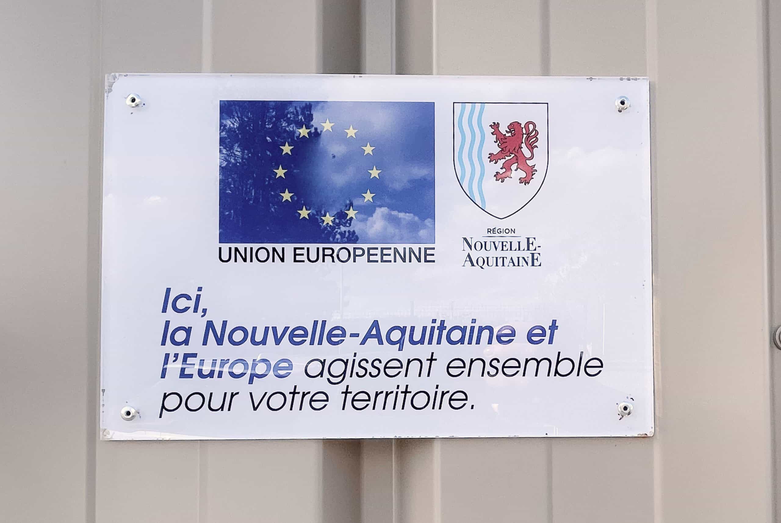 Affichage du soutien de la région Nouvelle Aquitaine via le fonds FEDER à l'entreprise Vedrenne en 2023